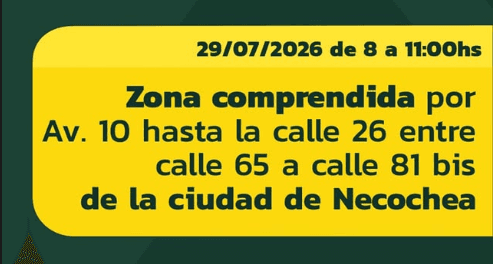 Corte de energía programado en un sector de Necochea para este miércoles