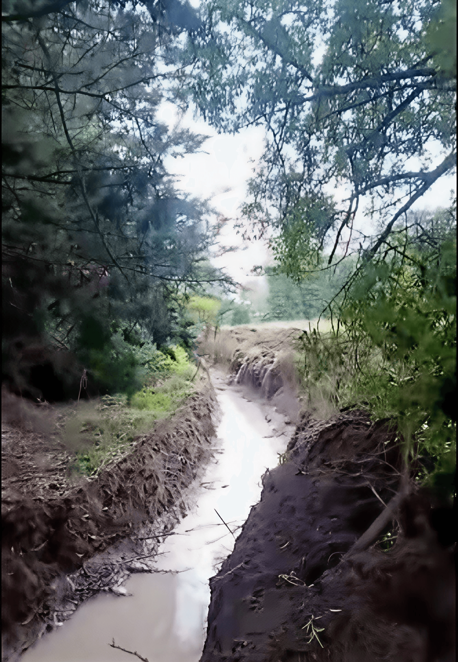 Cruce por obras de drenaje en el Parque Miguel Lillo tras las fuertes lluvias